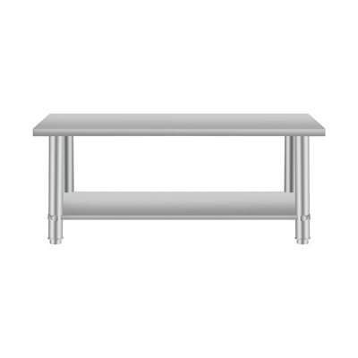 Trace 60" x 24" Stainless Steel Work Table with Under Shelf (Wheels Not Included)