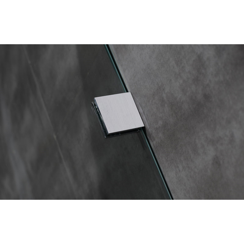 Moselle 60" x 75" Single Sliding Frameless Shower Door, Stainless Steel