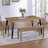 Carveth Rectangular Medium Wood Top Metal Legs Country Style Dining Table-157249899