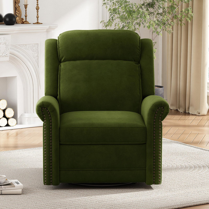 Fauteuil à bascule pivotant à 360 ° avec fauteuil berçant manuel inclinable manuel et inclinable avec dossier réglable