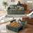 53" Green Pull Out Sleeper Sofa, Modern Convertible Loveseat Bed with Pillows & Side Pockets for Small Spaces, Green-969906504