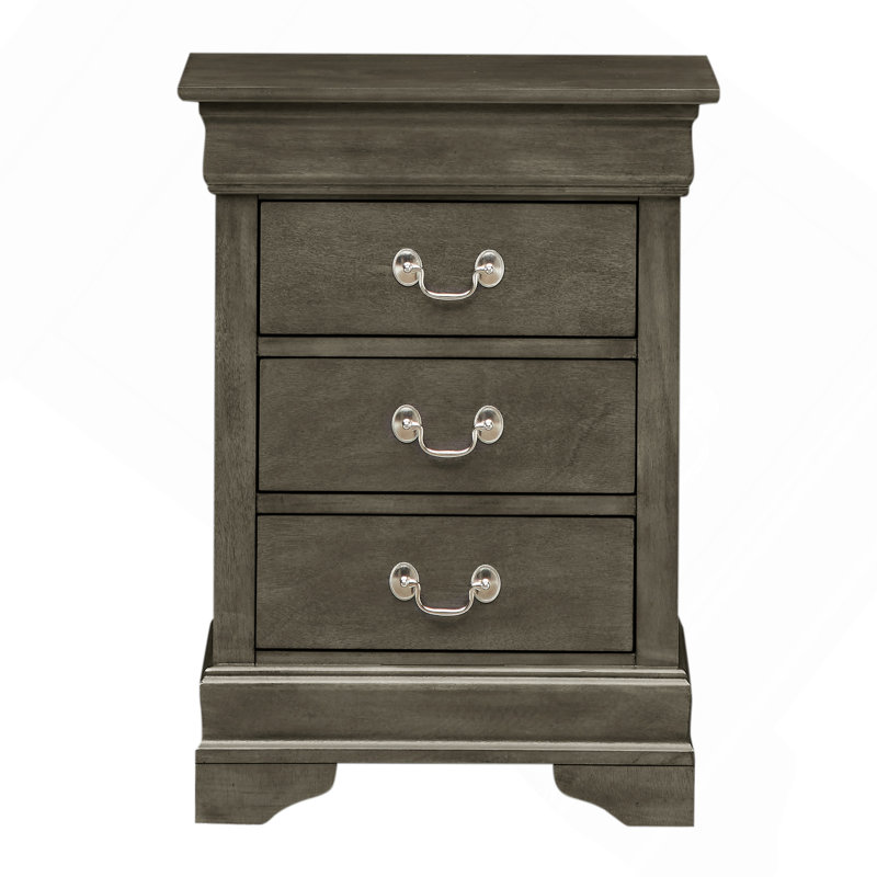 Charmante table de chevet traditionnelle grise, Gris