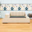 Lit plateforme tapissier en bois avec bureau de chevet, tabouret rond et tête de lit-1643355936-1643355947