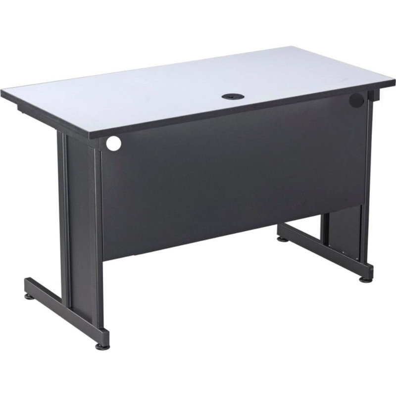 Interion 36" Gray Laminate Desk with Black Steel Frame