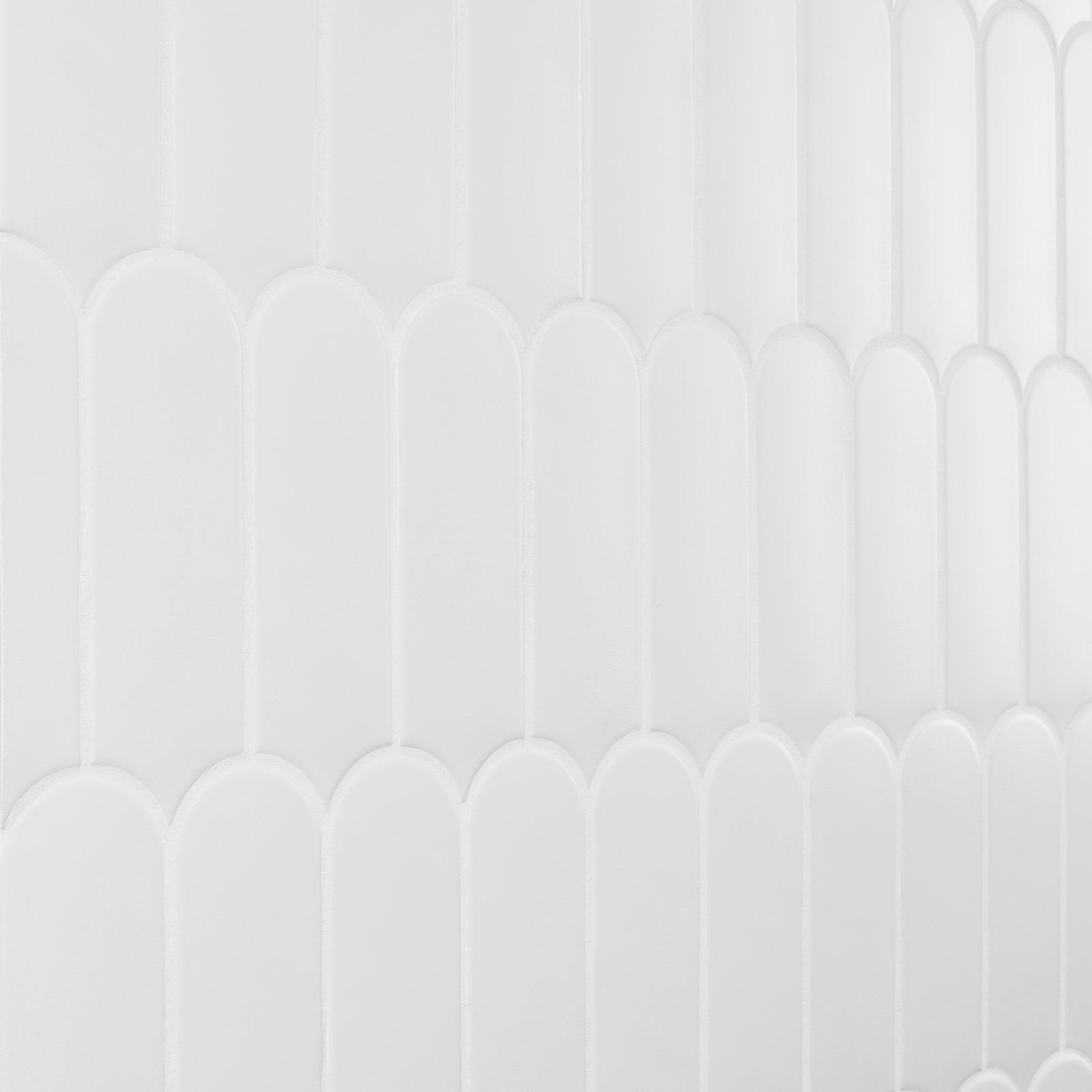 Airy 2.83 in. x 7.67 in. Fishscale Matte Ceramic Wall Tile (5.15 Sq. Ft. / Case), White
