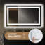 Miroir de salle de bain intelligent 40 x 32 pouces à DEL, éclairage réglable, température de couleur sélectionnable, brouillard, compatibilité avec interrupteur mural, verre trempé de 5 mm, luminosité UL, 3000 K - 6000 K-386426627