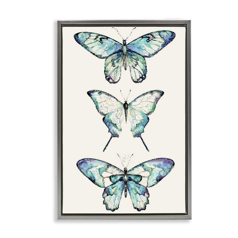 Toile flottante encadrée "Classic Butterfly Specples" par Christine Zalewski, H 31 po x l 21 po, Cadre flottant gris lustré