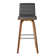 Aluin Mid-century Modern Swivel Counter or Bar Height Bar Stool in Faux Leather and Wood
