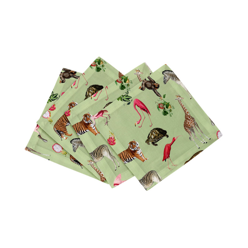 Exotix Square Napkins, Avocado