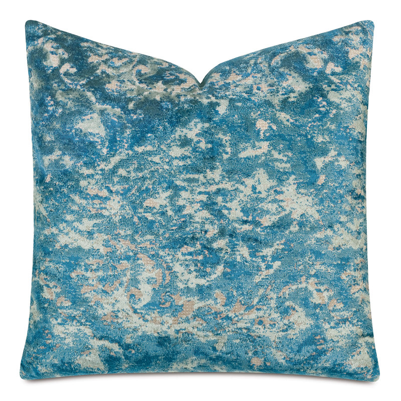Abstract Reversible Throw Pillow, Blue