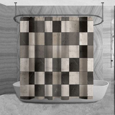 Rideau de douche à carreaux Dariana
