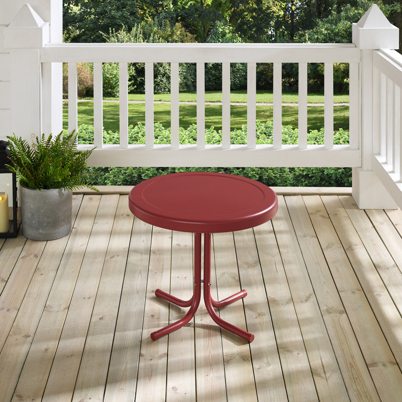 Table d'appoint en acier Burley, Satin rouge foncé