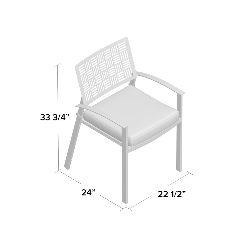 Chaise de patio empilable New Century, Noir texturé, Sunbrella® Spectrum denim