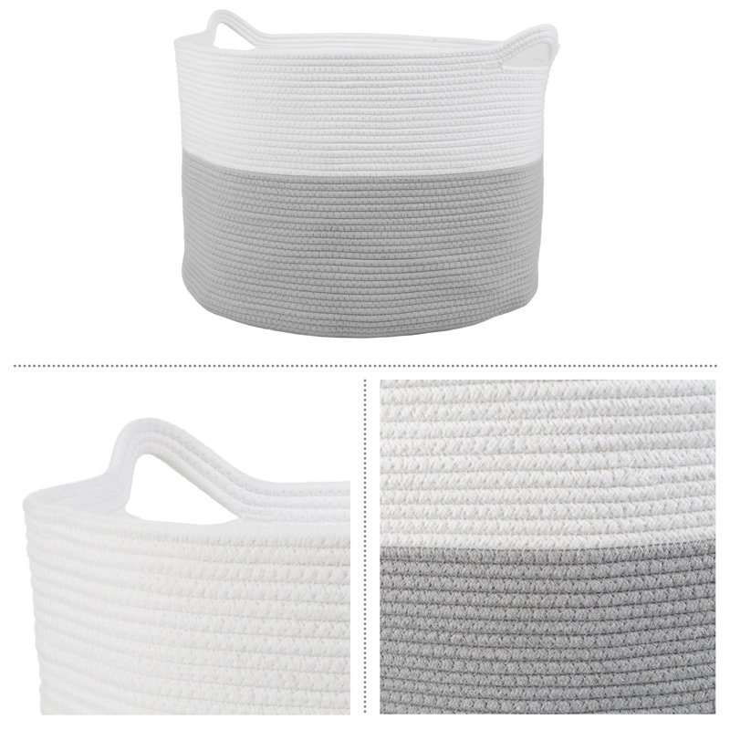 Extra-Large Basket - Cotton Rope Basket with Handles for Laundry, Blanket, Pillow, and Toy Storage - Baskets for Organizing by Home-Complete