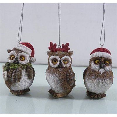 Ornement en résine hibou