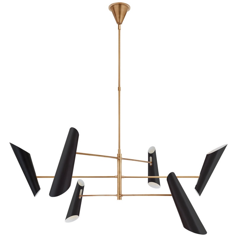 AERIN Franca Large Pivoting Chandelier, Black