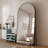 Arched Full-Length Mirror, Aluminum Alloy Frame, Tempered Glass Floor Mirror-1114336374-1114336360