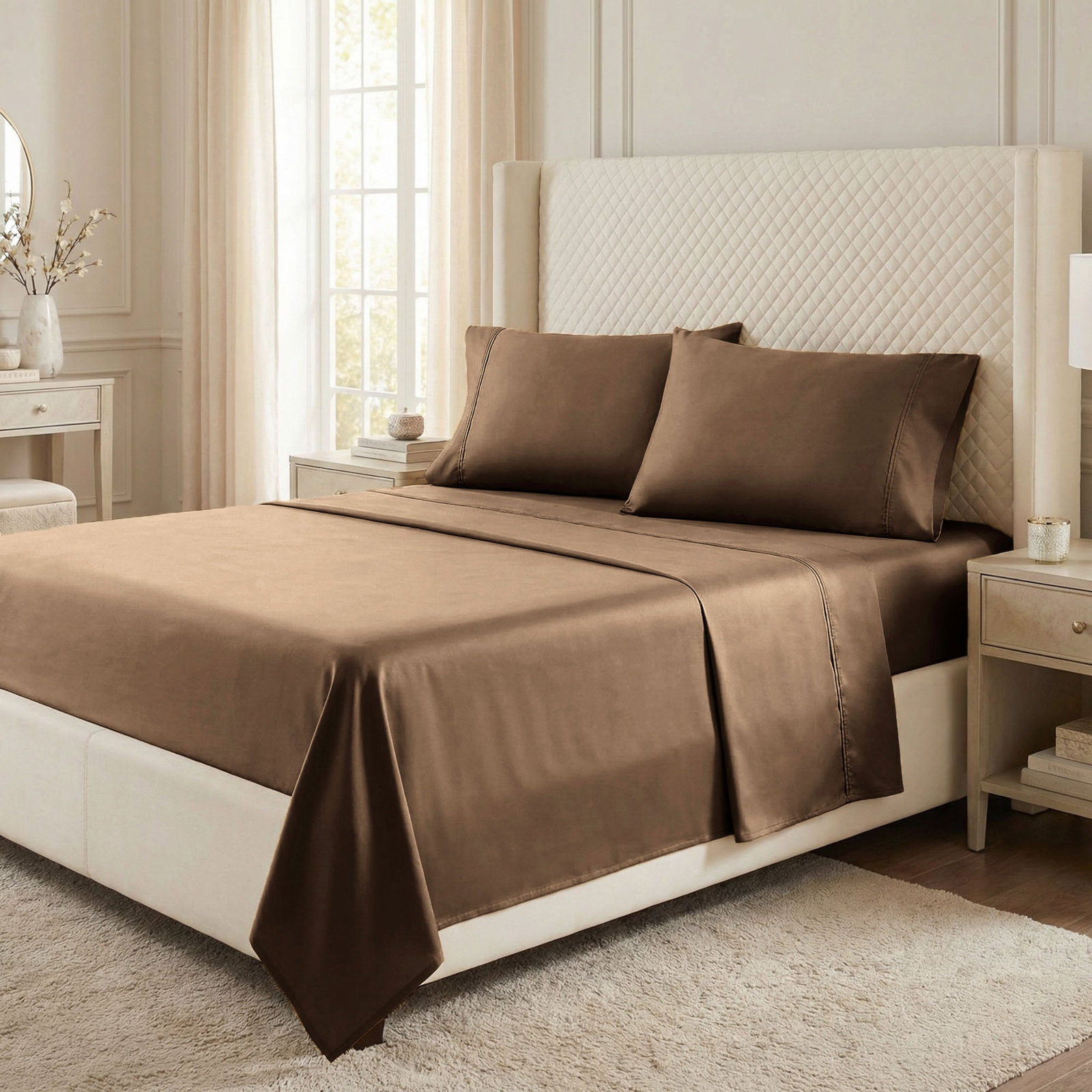 Edmont Cotton Sheet Set, Full, Taupe