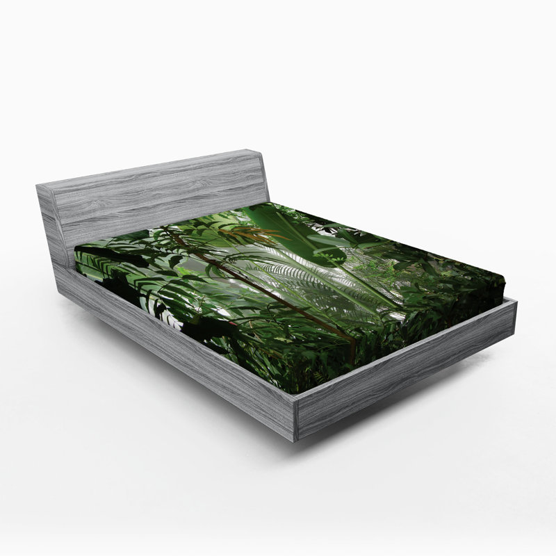 Ensemble de 2 draps-housse Ambesonne Green, Drap-housse très grand californien