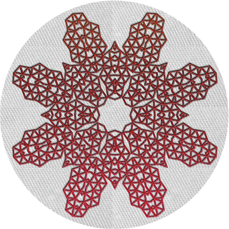 Tapis brun/beige tissé à la machine, Rond 7 pi