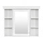 Armoire de rangement murale 35 po x 28 po avec porte miroir, armoire de salle de bain moderne avec miroir, armoire à pharmacie avec 6 tablettes ouvertes