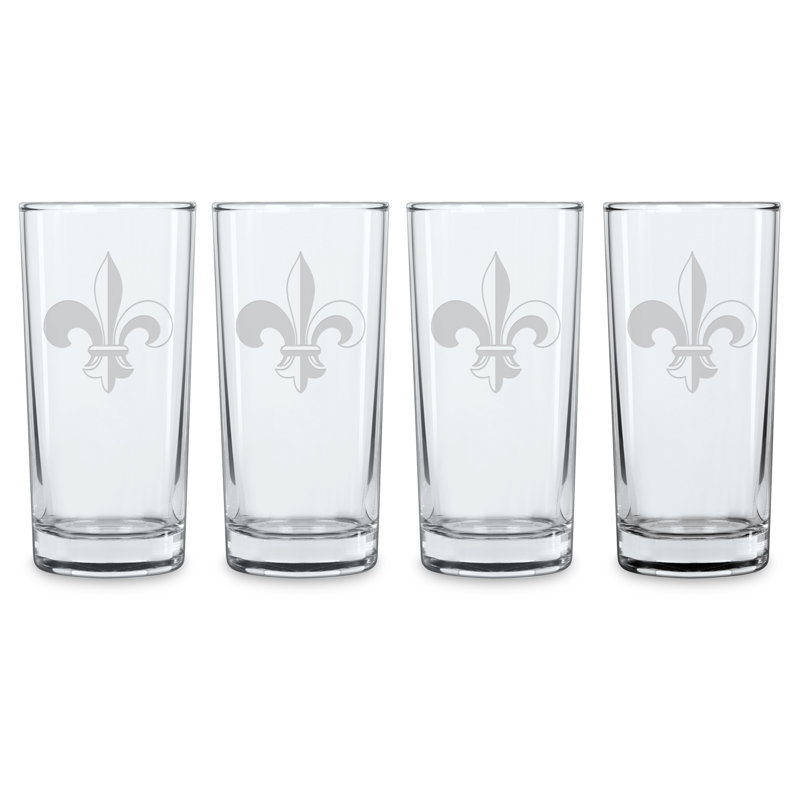Fleur De Lis 15oz. Highball Glass Set