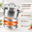 Ensemble de 6 pièces de batterie de cuisine Caannasweis en acier inoxydable martelé