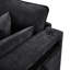 Canapé modulaire en U en chenille noire avec rangement et ports USB, style moderne pour la maison