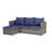 2 Pieces Patio Furniture Set,Outdoor Woven Sectional L- Shaped Patio Furniture ,Wicker Conversation Set With Ottoman, Detachable Lounger Table-935183630