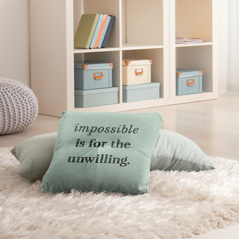 Reversible Throw Pillow, 26" x 26", Green/Black