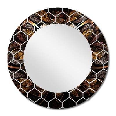 Lumineux et lumineux fleur fractale - miroir mural moderne