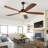 Large Outdoor Ceiling Fan With Remote Control And Light With Three-Color Dimming, 5 Reversible Wooden Blades, Modern Garden, Patio, Farmhouse, Living Room And Bedroom Ceiling Fan-97287733