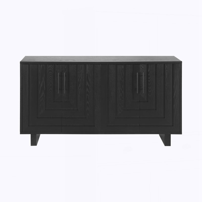 Armoire de rangement avec 4 portes, Noir