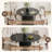 Modern Extendable Dining Table for 4-6 People with Hidden Storage, Foldable Oval Tabletop & Wood Grain Finish-1249319820