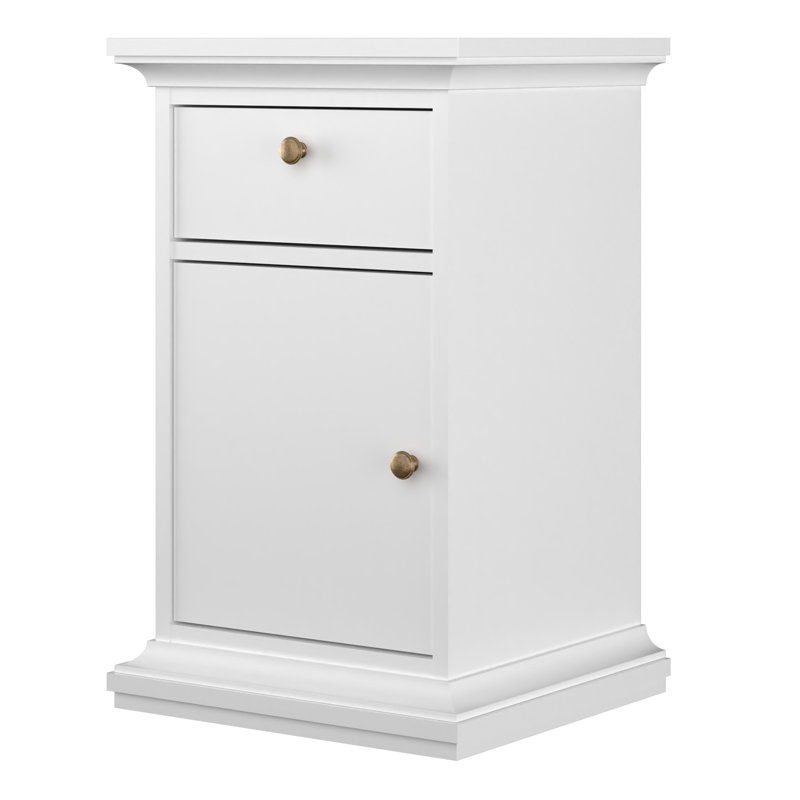Adianey 43.6cm W Manufactured Wood Bedside Table, White