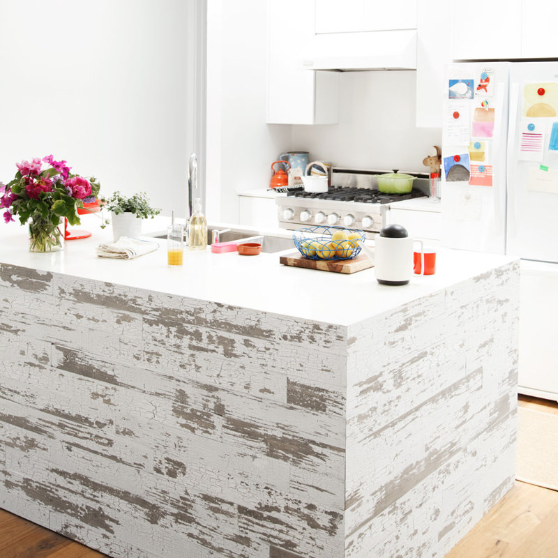 Panneau mural en bois massif 5,5 po x 47,5 po Skinnies, Blanc