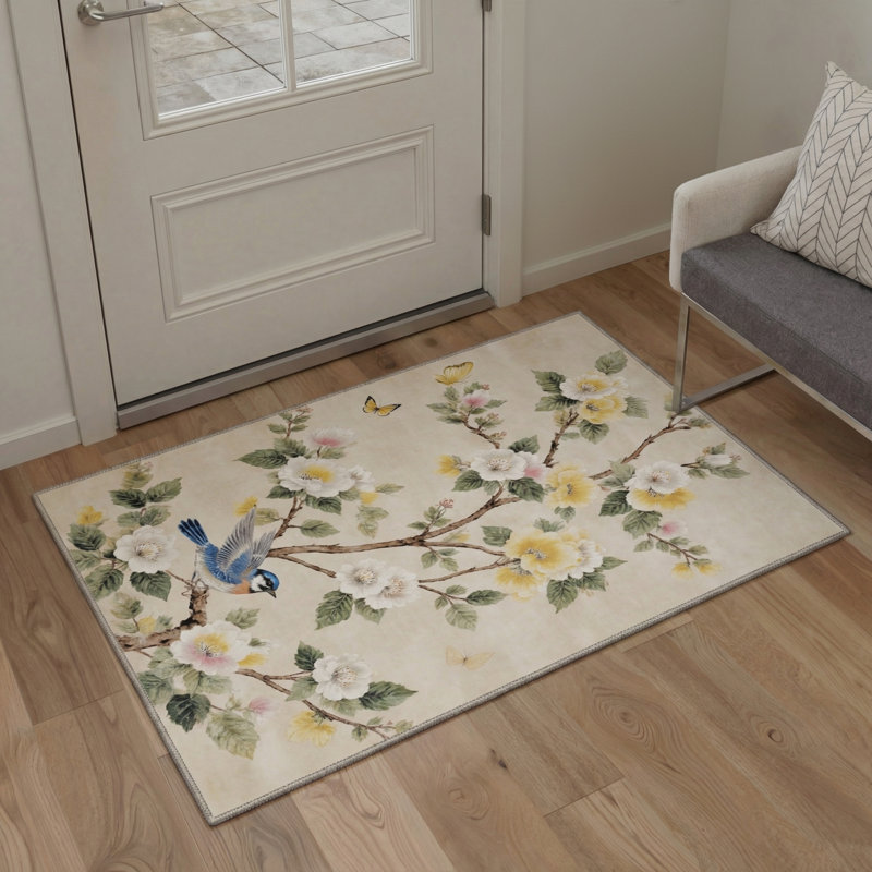 Tapis oriental lavable à la machine Komorebi, Rectangle 6 pi x 9 pi
