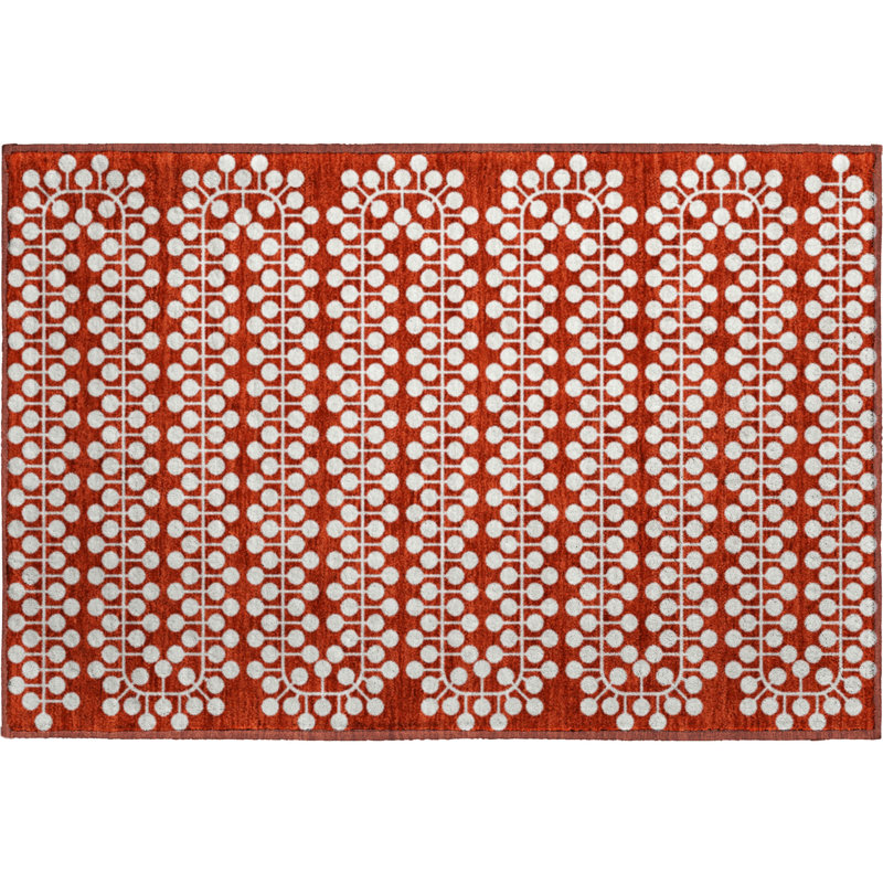 Premium Machine Washable Mayfield AMF2247 Geometric Rug, 1'8" x 2'6", Red