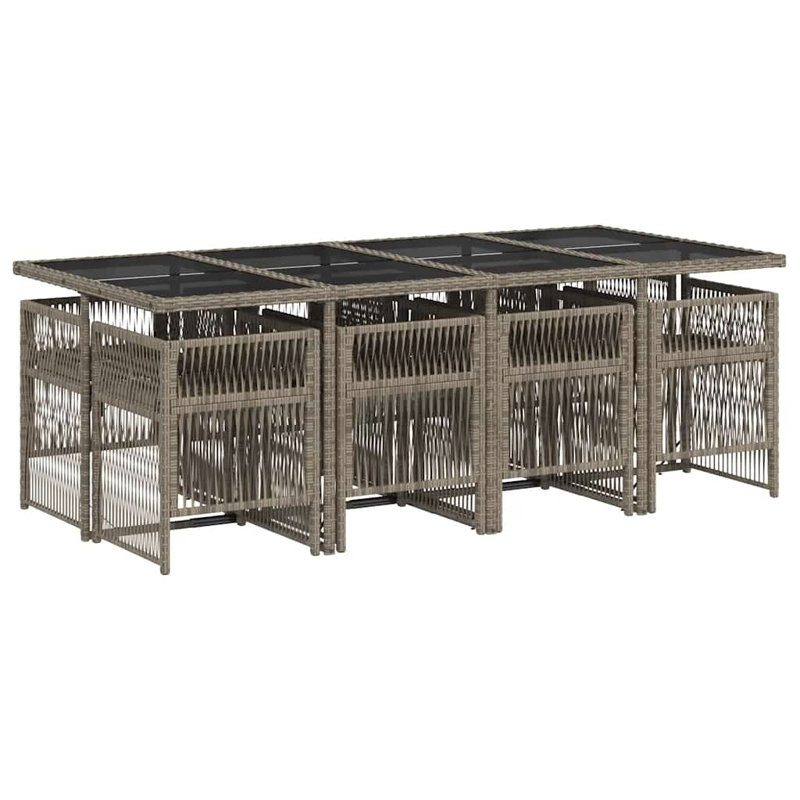 Patio Dining Set with Cushions included, 9, 73 cm H x 220 cm W x 106 cm D, 8