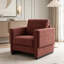 Fauteuil d'appoint rembourré avec accoudoirs en bois massif, fauteuil club carré en tissu avec coussin épais Boucle, fauteuil d'appoint moderne-998175261