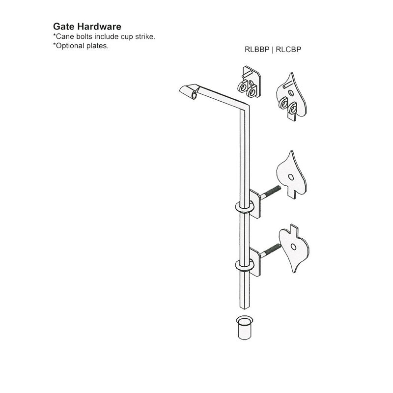 18" Matte Black Iron Gate Cane Bolt