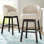 Conny Swivel Upholstered Counter Stool with Solid Wood Frame
