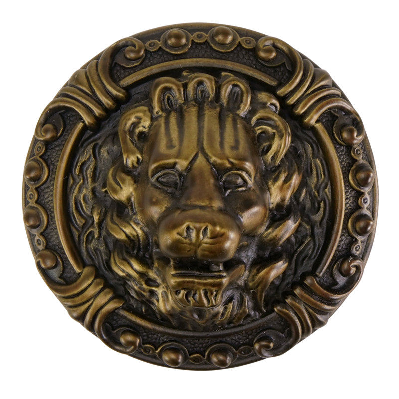 LION IN WINTER KNOB IN VINTAGE BRONZE PLATE