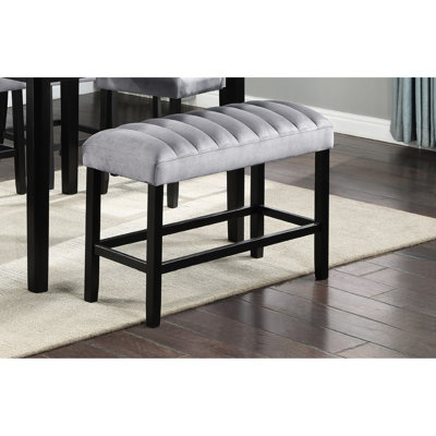 1pc gris noir banc hauteur comptoir salle à manger tissu de velours tissu d'ameublement de salle à manger meubles en bois