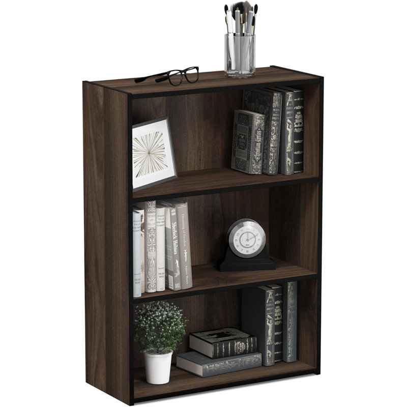 3-Tier Open Shelf Bookcase, Columbia Walnut