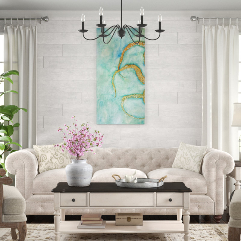 Octopoda I par L. Bodine - peinture sur toile tendue, Peinture à la main