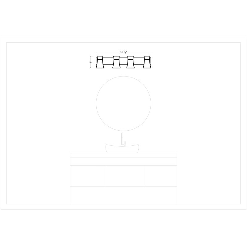 Roy Extra Large Vanity, Chrome