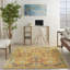 Tapis jaune à motif floral Weirton-721339121