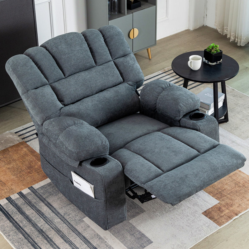Fauteuil inclinable avec massage et vibration chauffante, Gris