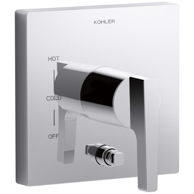 Honesty Valve Trim With Push-Button Diverter And Lever Handle For Rite-Temp(R) Pressure-Balancing Valve, Requires Valve